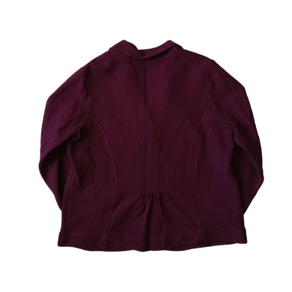 Jones New York Purple Burgundy Red Genuine Suede Button Front Jacket Women's 0X - Picture 2 of 12